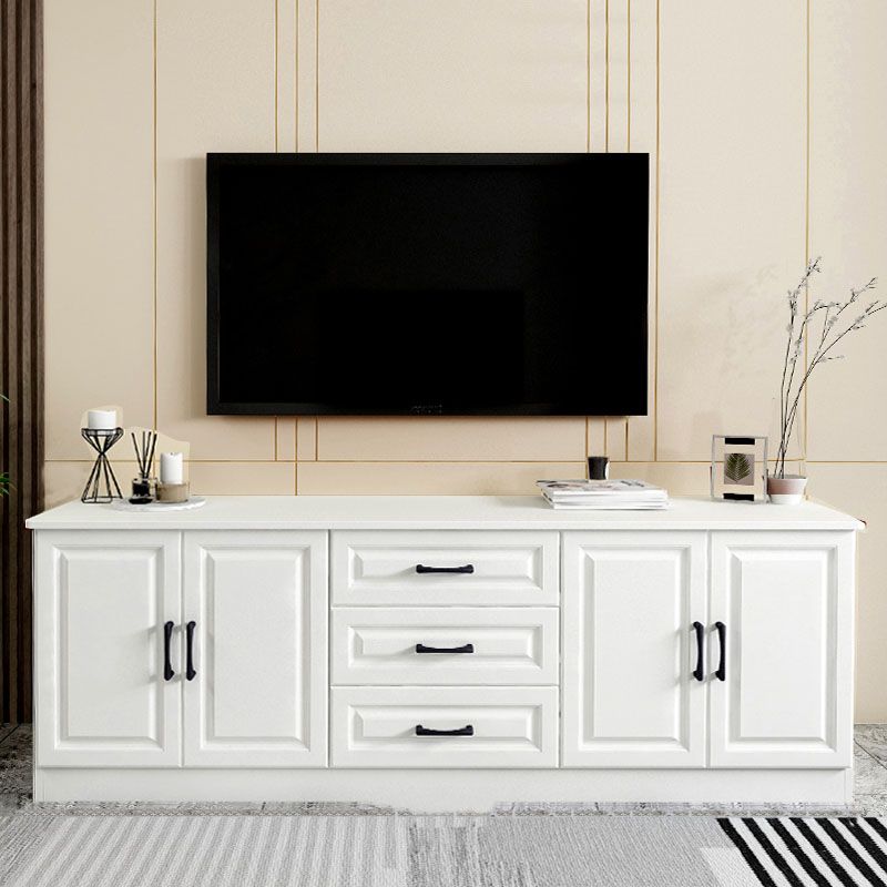 Scandinavisch witte tv-console woonkamer tv-meubel met lades en kasten