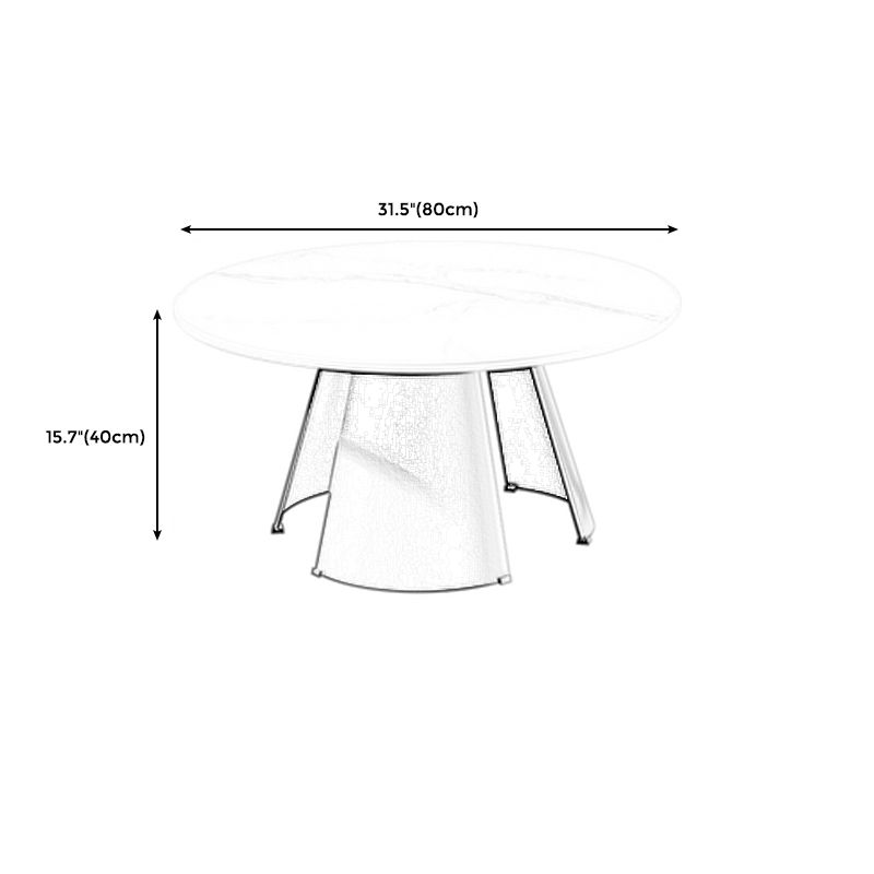 Tavolino rotondo in ardesia bianca 3 gambe base in tavolo da cocktail nero