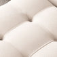 37" Wide Contemporary Sofa Fabric Tufted White Standard Seating