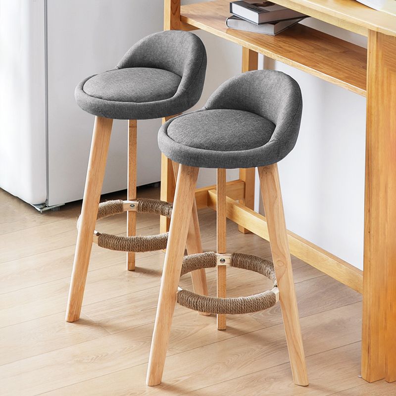 Modern Armless Backrest Counter Stool Wood Kitchen Bar Stool with Pedal Clearhalo 'Bar Furniture' 'Bar Stools' 'bar_stools' 'furn' 'furn_bar_stools' 'furniture_bar_stools' 'Kitchen & Dining Furniture' 'kitchen&dining_furn' 'kitchen' 'kitchen_furn' Furniture' 1200x1200_90beb34a-7b1d-4769-b32b-75df342cc259