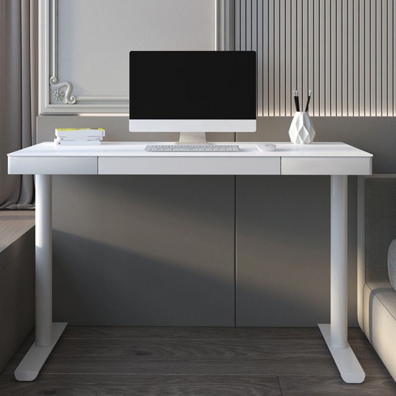 Contemporary Marble T-Shape Office Desk with Metal Legs Writing Desk Clearhalo 'furn' 'furn_office_desk' 'Furniture' 'Office Desks' 'Office Furniture' 'office_desk' 1200x1200_90c11ef6-3259-4690-9803-7ffc050f7004