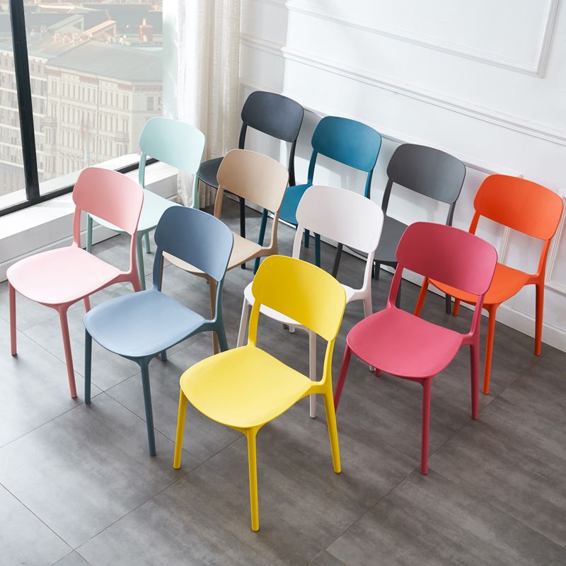 Plastic Side Chair Contemporary Multicolor Open Back Side Chair for Dining Room Clearhalo ' kitchen&dining_furn' 'Dining Chairs' 'Dining Tables & Seating' 'dining_chair' 'furn' 'furn_dining_chair' 'Furniture' 'furniture_dining_chair' 'Kitchen & Dining Furniture' 'kitchen' 1200x1200_90c20a9a-3458-4148-944a-e8ad4c5a0e61