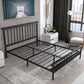 Modern Metal Folding Bed Rectangular Open-Frame Bed with Headboard