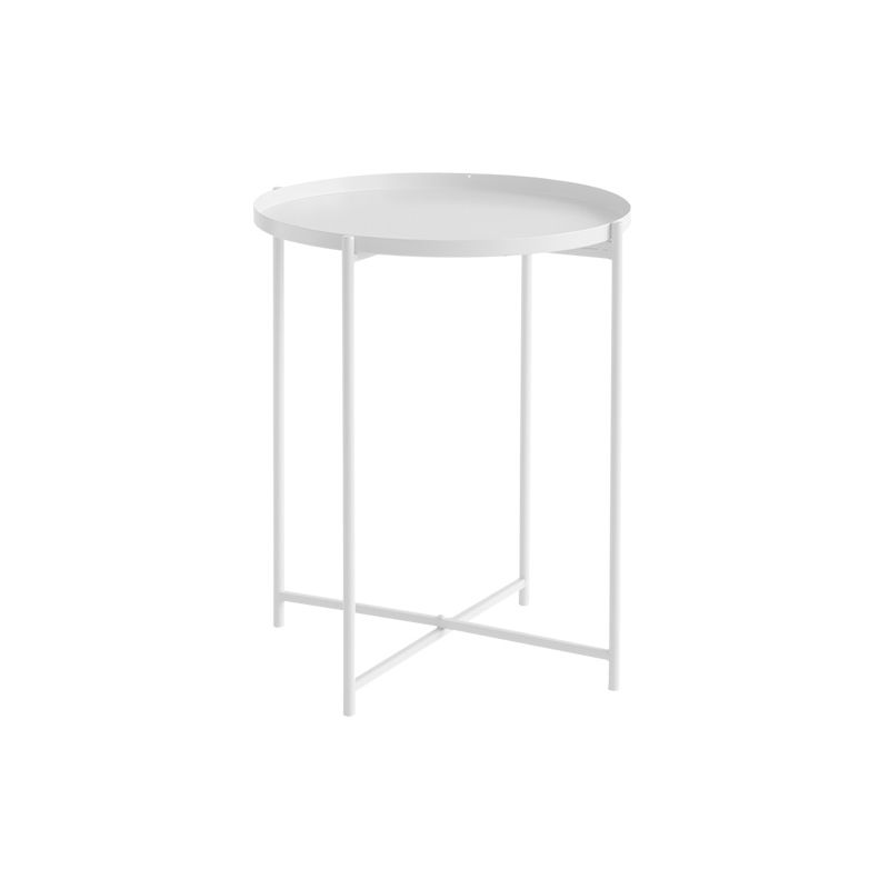 Cross Legs Tray Top Coffee Table Round Metallic Cocktail Table Clearhalo 'Coffee & Accent Tables' 'Coffee Tables' 'coffee_tables' 'furn' 'furn_coffee_tables' 'Furniture' 'Living Room Furniture' 1200x1200_90c2a70e-1d1e-4fd7-834a-7d7a0d4acfa0