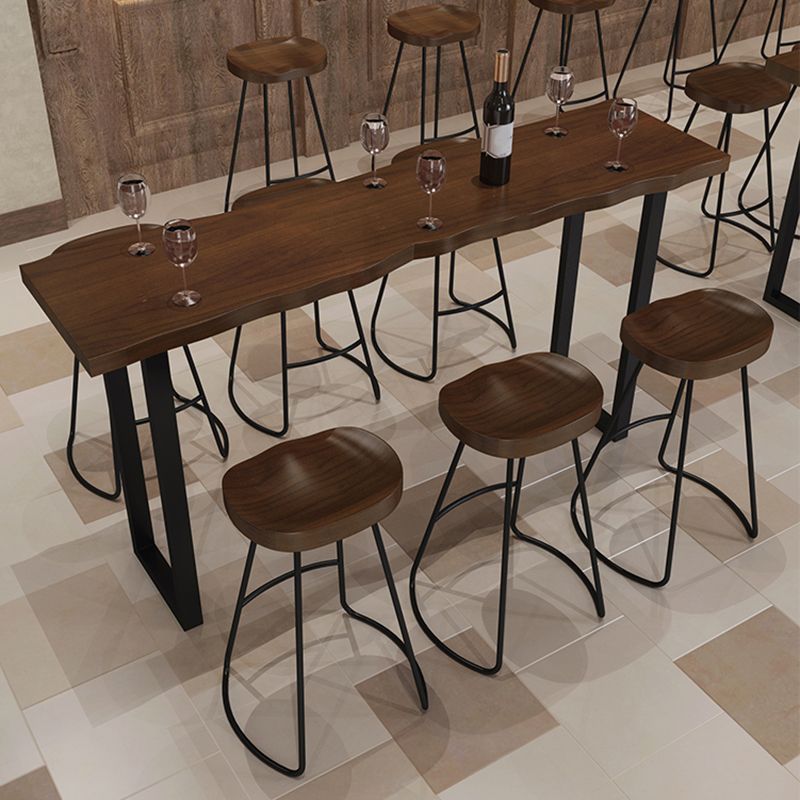 Set da pranzo per pub Glam Wood 1/2/5/7/9 pezzi Set tavolo da bar pub in marrone