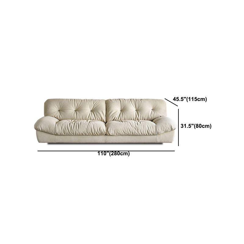 Modern Tufted Back Settee 31.49" High Armless Seating in Beige