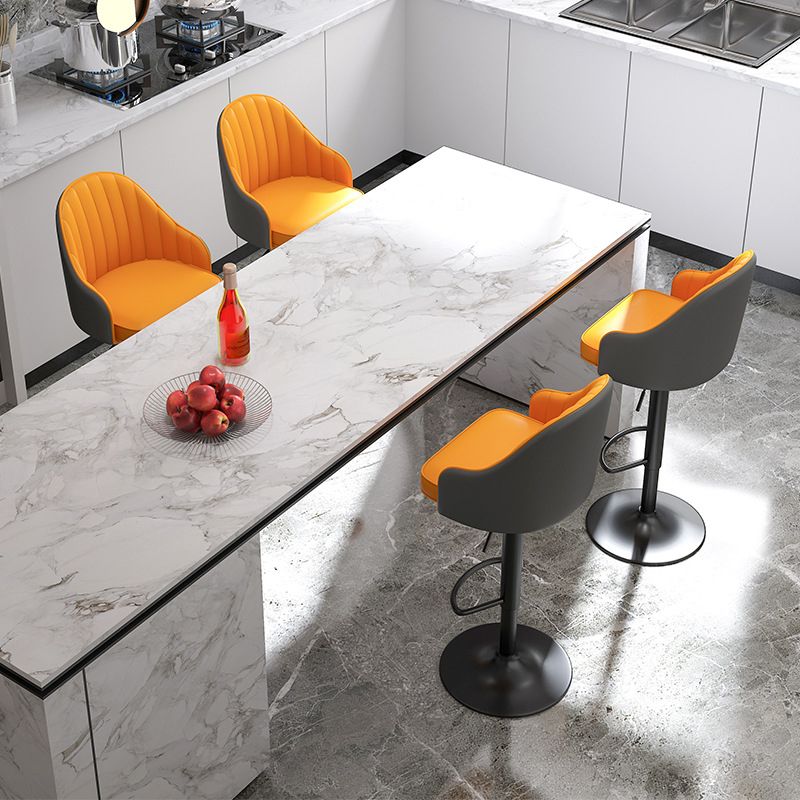 Modern Style Bar-stool PU Leather Counter Bar Stool with Metal Legs for Bristol Clearhalo 'Bar Furniture' 'Bar Stools' 'bar_stools' 'furn' 'furn_bar_stools' 'Furniture' 'furniture_bar_stools' 'Kitchen & Dining Furniture' 1200x1200_90c3e7bd-9d87-4be9-9363-34390205d254