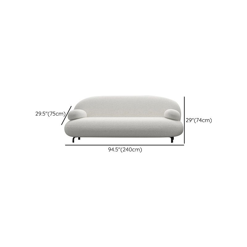 Canapé de bras rond standard canapé tissu minimaliste moderne en blanc