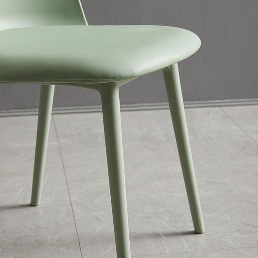 Modern Dining Chair Armless Dining Chair with Plastic Legs for Kitchen