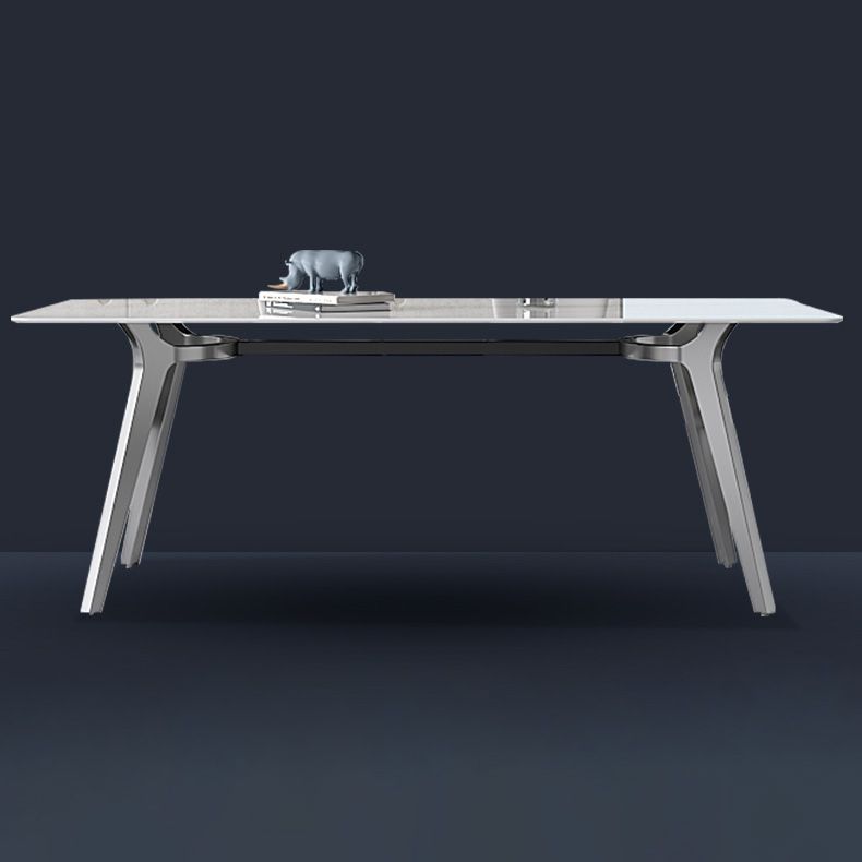 Luxury Sintered Stone Top Table Rectangle Table with 4 Legs for Restaurant Clearhalo ' dining_table' 'Dining Tables & Seating' 'Dining Tables' 'Furniture' 'furniture_dining_table' 'Kitchen & Dining Furniture' 'kitchen&dining_furn' 'kitchen' 'kitchen_dining_table' 1200x1200_90c90e9e-df53-400f-a685-dc2ca270dd46