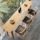 Solid Wood Bar Height Table Natural Rectangle Counter Height Table