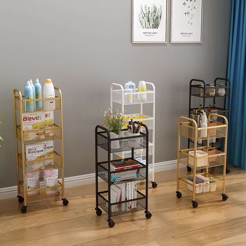 Glam Style Standard Bookcase Metal Closed Back Bookshelf with Wheels Clearhalo 'Bookcases' 'furn' 'furn_bookcases' 'Furniture' 'furniture_bookcases' 'Office Furniture' 1200x1200_90cb5c1e-6291-47ea-9106-f47dcbb5a5e3