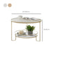 17.7" H Round Glass Coffee Table Iron 3 Legs Cocktail Table with Slate Shelf Clearhalo 'Coffee & Accent Tables' 'Coffee Tables' 'coffee_tables' 'furn' 'furn_coffee_tables' 'Furniture' 'Living Room Furniture' 1200x1200_90cc0bb8-cd42-4f35-80d7-9e302ecfa2a9