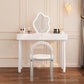 Contemporary White Wooden Vanity Dressing Table with 2 Drawers
