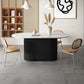 White Top Dining Table Contemporary Oval Dining Table with Pedestal Base Clearhalo 'Dining Tables & Seating' 'Dining Tables' 'dining_table' 'furn' 'furn_dining_table' 'Furniture' 'Kitchen & Dining Furniture' 1200x1200_90ccc6c9-2f4a-49a2-99d2-e069fd6e3671