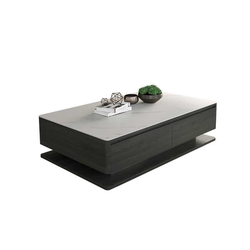 16"H Moderner Couchtisch aus Schiefer, rechteckiger Einzel-Cocktailtisch
