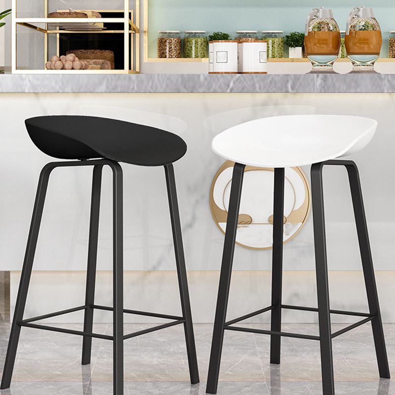 Contemporary Plastic Backrest Counter High Stool with 4 Legs Clearhalo 'Bar Furniture' 'Bar Stools' 'bar_stools' 'furn' 'furn_bar_stools' 'Furniture' 'Kitchen & Dining Furniture' 1200x1200_90d07501-c05f-4f59-9c5d-e3aa187455df