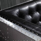 Industrial Biscuit Back Seating Tuxedo Arm Sofa in Black for Apartment