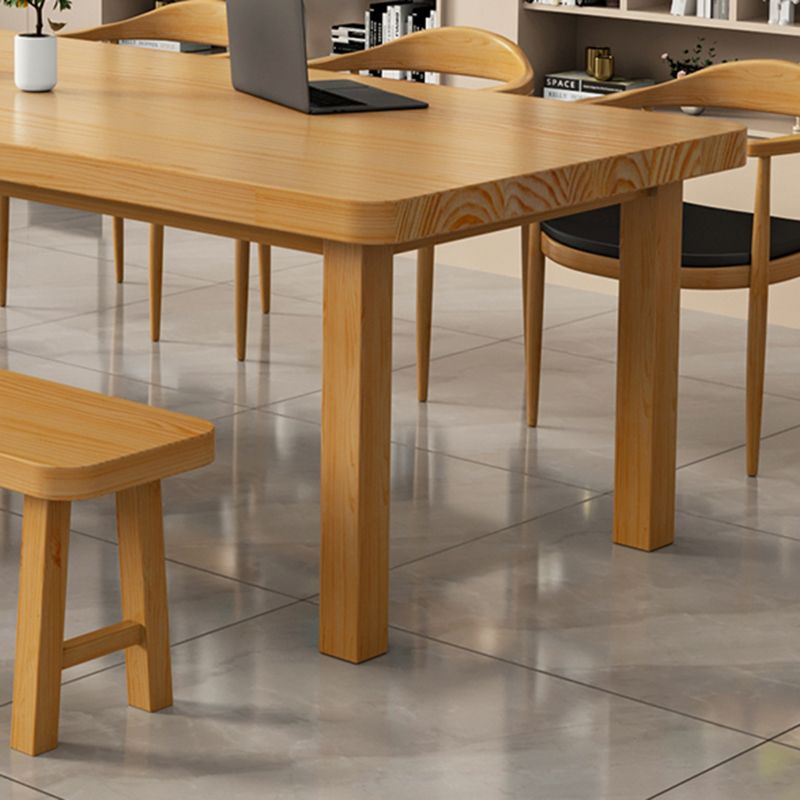 Bureau de bureau en bois contemporain Bureau de tâche de forme rectangulaire avec 4 jambes