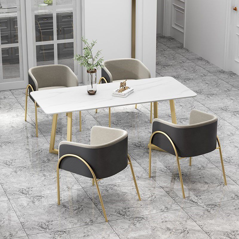 Glam 1/4/5/7 Pieces Dinette Set Sintered Stone Dining Table Set with Chairs Clearhalo 'Dining Room Sets' 'Dining Tables & Seating' 'dining_room_set' 'furn' 'furn_dining_room_set' 'Furniture' 'furniture_dining_room_set' 'Kitchen & Dining Furniture' 'kitchen&dining_furn' 'kitchen' 1200x1200_90d334dc-09c0-44c0-b4ff-3b8f5026d710