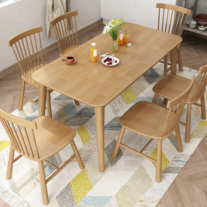 Glam Solid Wood Kitchen Dining Table Rectangle Shape Standard Dining Table with 4 Legs Base Clearhalo ' dining_table' 'Dining Tables & Seating' 'Dining Tables' 'furn' 'furn_dining_table' 'Furniture' 'furniture_dining_table' 'Kitchen & Dining Furniture' 'kitchen&dining_furn' 'kitchen' 'kitchen_dining_table' 1200x1200_90d436d6-22f4-4c61-810a-34e58dcbb064