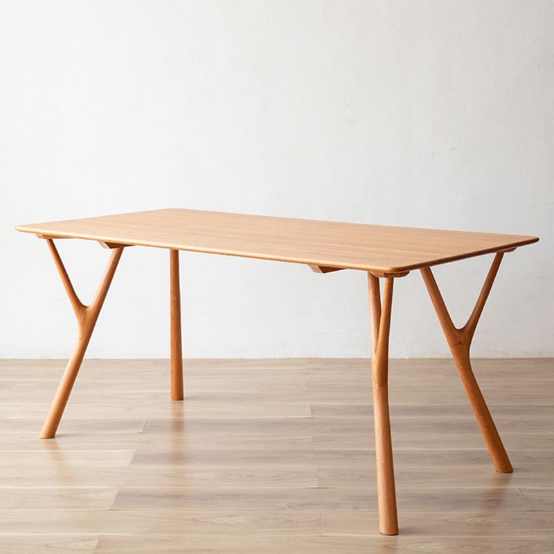 Contemporary Rectangle Dining Table Solid Wood Table with 4 Legs for Home Kitchen Dinner Clearhalo ' dining_table' 'Dining Tables & Seating' 'Dining Tables' 'furn' 'furn_dining_table' 'Furniture' 'furniture_dining_table' 'Kitchen & Dining Furniture' 'kitchen&dining_furn' 'kitchen' 'kitchen_dining_table' 1200x1200_90d4386b-ff42-4130-b316-fc73355a4d6b