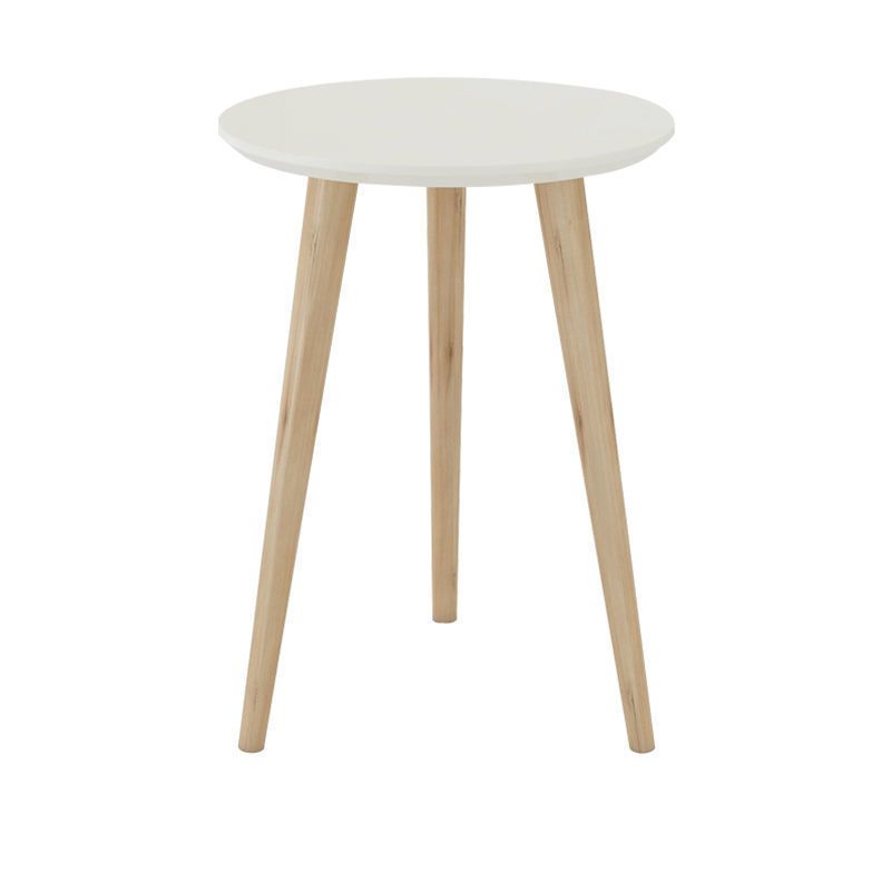 Solid Wood Nordic 3 Legs Side Table Natural/White Round End Table Clearhalo 'Coffee & Accent Tables' 'End & Side Tables' 'end_side_table' 'end_side_tables' 'furn' 'furn_end_side_tables' 'Furniture' 'furniture_end_side_table' 'Living Room Furniture' 1200x1200_90d58eba-1fed-4098-afff-0442c2e7ab43