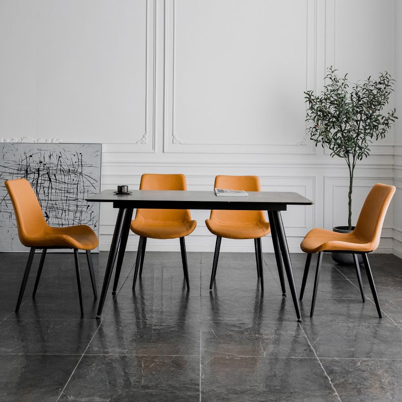 Contemporary Style Dining Chairs Armless Kitchen Side Chairs with Metal Legs Clearhalo ' kitchen&dining_furn' 'Dining Chairs' 'Dining Tables & Seating' 'dining_chair' 'furn' 'furn_dining_chair' 'Furniture' 'furniture_dining_chair' 'Kitchen & Dining Furniture' 'kitchen' 1200x1200_90d746ab-8e80-464e-9868-deb52026f23b
