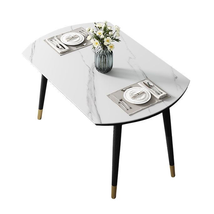 Kitchen Modern Sintered Stone Dining Table of Traditional Height with Collapsible Dining Room Sets Clearhalo 'Dining Room Sets' 'Dining Tables & Seating' 'dining_room_set' 'furn' 'furn_dining_room_set' 'Furniture' 'furniture_dining_room_set' 'Kitchen & Dining Furniture' 'kitchen&dining_furn' 'kitchen' 1200x1200_90d7627a-2c03-48c8-81bd-374255bcb7b2