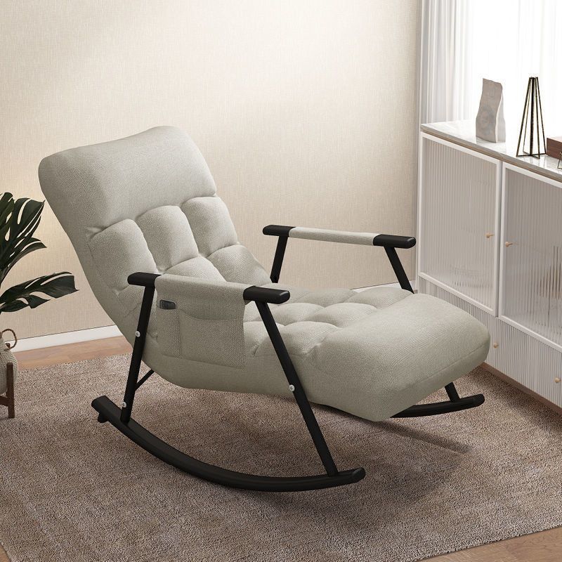 Contemporary Style Sofa Rocking Chair Single Indoor Rocking Chair with Cushion Clearhalo 'Chairs & Seating' 'furn' 'furn_rocking_chairs' 'Furniture' 'Living Room Furniture' 'Rocking Chairs' 'rocking_chairs' 1200x1200_90d832a1-c41a-4ca3-b07b-8209aab2bc9e