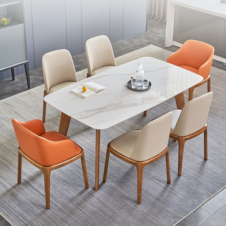 Solid Wood Mid-Century Modern Table Rectangle White Sintered Stone Top Table Clearhalo ' dining_table' 'Dining Tables & Seating' 'Dining Tables' 'furn' 'furn_dining_table' 'Furniture' 'furniture_dining_table' 'Kitchen & Dining Furniture' 'kitchen&dining_furn' 'kitchen' 'kitchen_dining_table' 1200x1200_90d90fad-5046-4a9c-a10b-df93500e6fe9