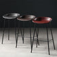 Contemporary Leather Counter Stools Metal Bar Stool for Living Room
