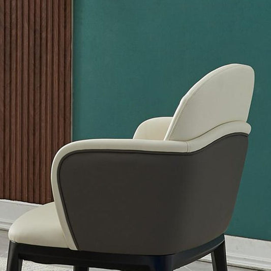 Sillas de comedor de cuero de falso silla de brazo de estilo industrial con pierna negra