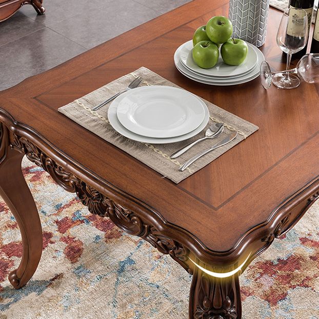 Mesa de comedor rectangular moderno de madera maciza Mesa de goma de madera para comedor para comedor