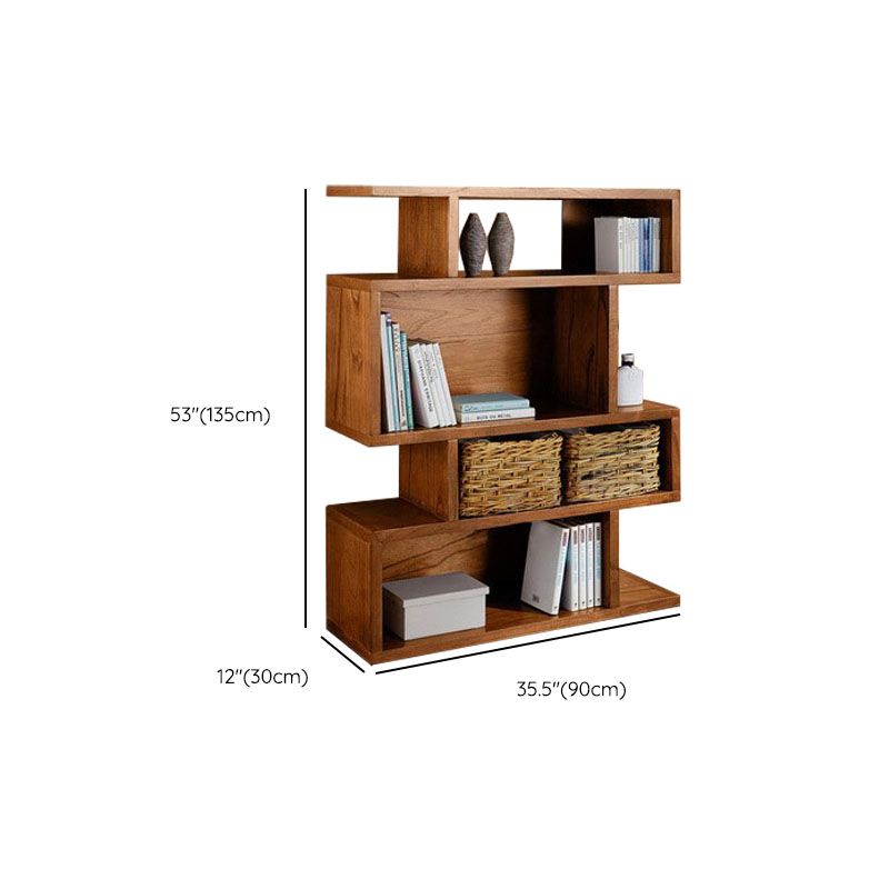 Geometric Closed Back Bookshelf Contemporary Wood Bookcase with Shelves Clearhalo 'Bookcases' 'furn' 'furn_bookcases' 'Furniture' 'Office Furniture' 1200x1200_90dd795d-f571-4a99-ba76-0f63431ed554