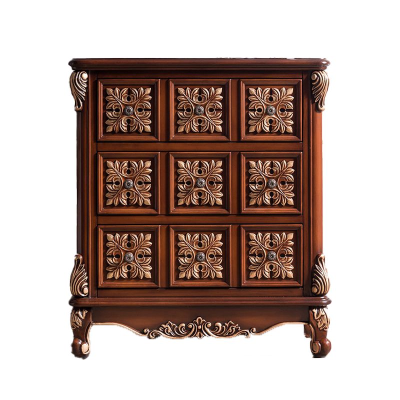 Traditionele houten opbergkist Home Verticale borst met 3 laden