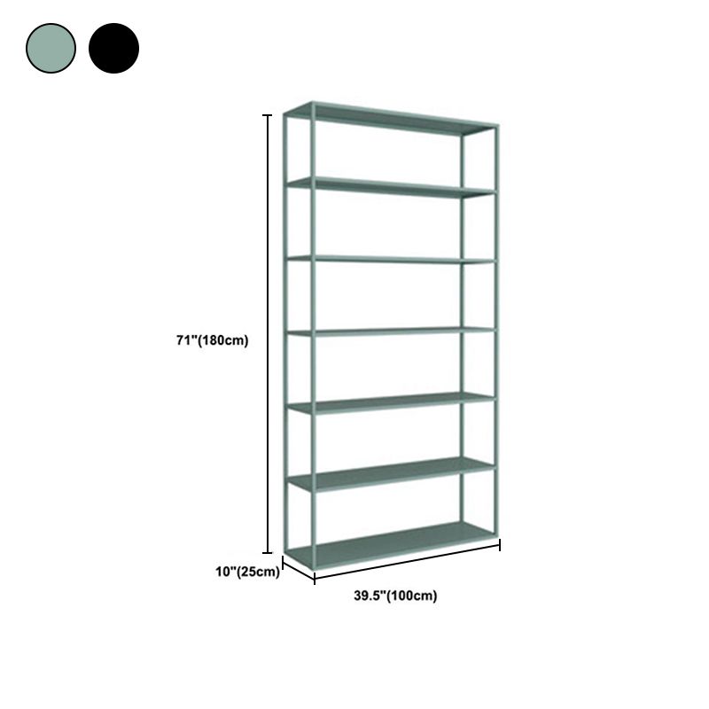 Vertical Metal Frame Bookshelf Modern Open Storage Bookcase , 10" W X 71" H