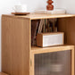 Glass Paned Solid Wood Shelves Included Modern Accent Cabinet