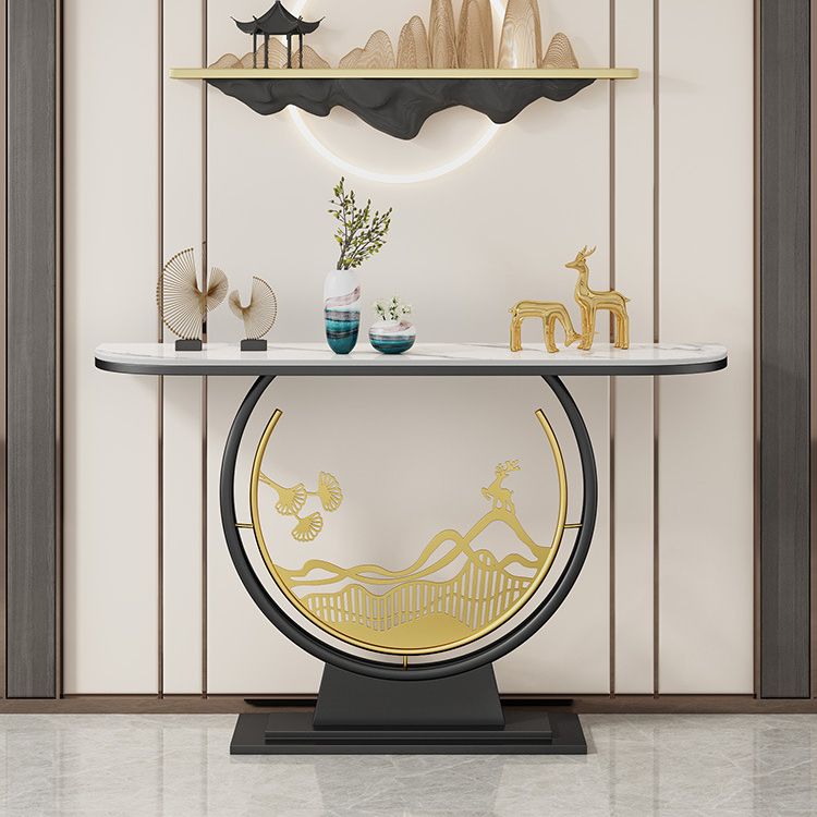 Tavolo console glam in pietra 31,5 "tavolo di accento alto