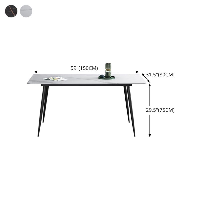 Rectangle Shape Industrial Style Dining Table Sintered Stone Fixed Table for Restaurant Clearhalo ' dining_table' 'Dining Tables & Seating' 'Dining Tables' 'furn' 'furn_dining_table' 'Furniture' 'furniture_dining_table' 'Kitchen & Dining Furniture' 'kitchen&dining_furn' 'kitchen' 'kitchen_dining_table' 1200x1200_90e1d473-ecc2-48f7-9d29-8f3dda23f022