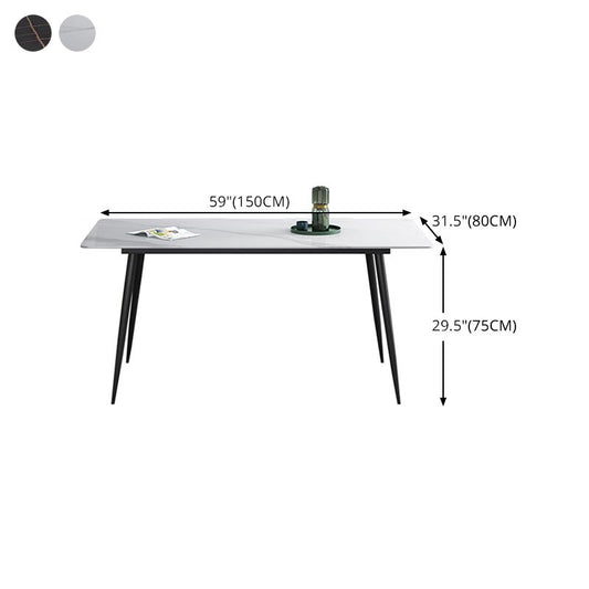 Rectangle Shape Industrial Style Dining Table Sintered Stone Fixed Table for Restaurant Clearhalo ' dining_table' 'Dining Tables & Seating' 'Dining Tables' 'furn' 'furn_dining_table' 'Furniture' 'furniture_dining_table' 'Kitchen & Dining Furniture' 'kitchen&dining_furn' 'kitchen' 'kitchen_dining_table' 1200x1200_90e1d473-ecc2-48f7-9d29-8f3dda23f022