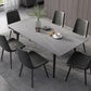 Glam Style Stone Dining Table 4 Black Legs Table Home Rectangle Dining Table Clearhalo 'Dining Tables & Seating' 'Dining Tables' 'dining_table' 'furn' 'furn_dining_table' 'Furniture' 'furniture_dining_table' 'Kitchen & Dining Furniture' 'kitchen' 'kitchen_dining_table' 1200x1200_90e1f2b7-925e-4c4e-843f-fe7dc01bf16e