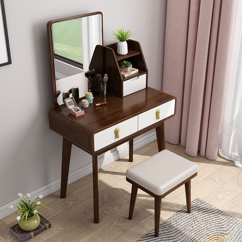 Scandinavian Solid Wood Make-up Vanity 3 Drawer Vanity Dressing Table