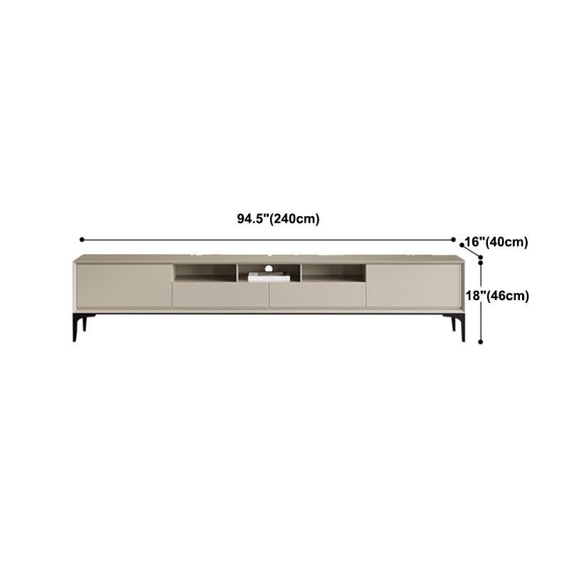 Modern Stone & Wood TV stand 18.11 "H 3/4-Drawer TV con scaffali