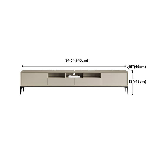 Modern Stone & Wood TV stand 18.11 "H 3/4-Drawer TV con scaffali