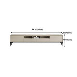 Modern Stone & Wood TV stand 18.11 "H 3/4-Drawer TV con scaffali