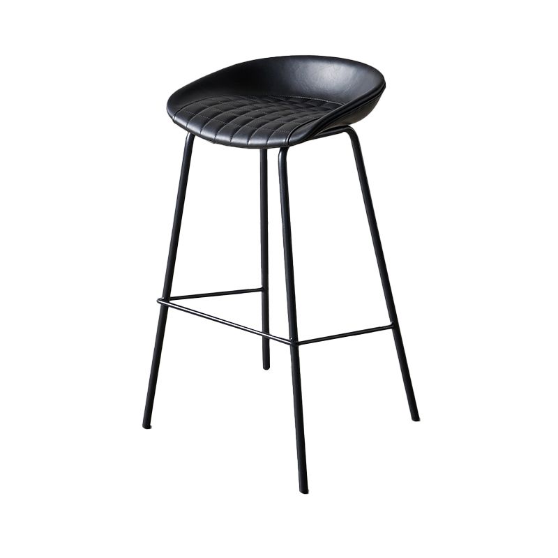 Industrial Indoor Barstool Iron Distressed Quilted Tall Stool with Leather Seat Clearhalo 'Bar Furniture' 'Bar Stools' 'bar_stools' 'furn' 'furn_bar_stools' 'furniture_bar_stools' 'Kitchen & Dining Furniture' 'kitchen&dining_furn' 'kitchen' 'kitchen_furn' Furniture' 1200x1200_90e2818d-c19b-4d6d-a3d5-64126241de80