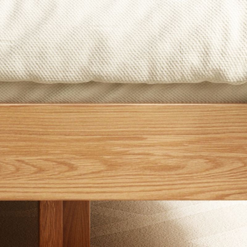 Conjunto de marco de cama de cama natural de la cama de plataforma de madera de 5.12 "