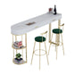 Stone Indoor Glam Bar Dining Table Gold Iron Double Pedestal Bistro Table with Drawer Clearhalo 'Bar Furniture' 'Bar Tables' 'bar_tables' 'furn' 'furn_bar_tables' 'Furniture' 'furniture_bar_tables' 'Kitchen & Dining Furniture' 'kitchen&dining_furn' 'kitchen' 1200x1200_90e3d403-471b-4d2f-9cdf-9b93796402ec