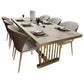 Glam Standard Kitchen Dining Table White Sintered Stone Dining Table with Trestle Base Clearhalo ' dining_table' 'Dining Tables & Seating' 'Dining Tables' 'furn' 'furn_dining_table' 'Furniture' 'furniture_dining_table' 'Kitchen & Dining Furniture' 'kitchen&dining_furn' 'kitchen' 'kitchen_dining_table' 1200x1200_90e440d4-e81a-48dc-8e9f-fcbb515f98ce